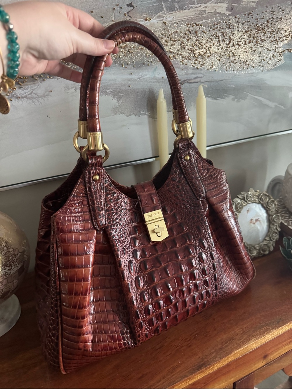Brahmin Celia Bag Women's Alligator Purse Handbag